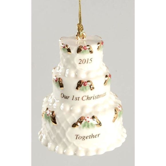 Lenox Ivory 2015 Wedding Cake 
Our First Christmas Together Hanging ornament NEW - Picture 1 of 14